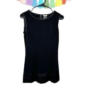 Vintage Neiman Marcus Leather Sleeveless Short Sleeveless Little Black Dress